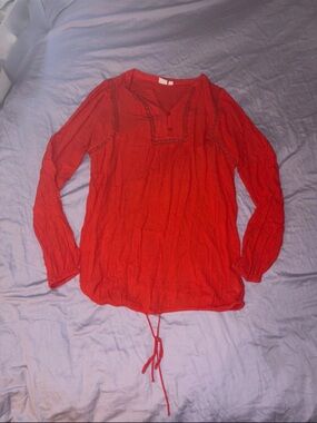 GAP Maternity Orange Long Sleeve Blouse Top